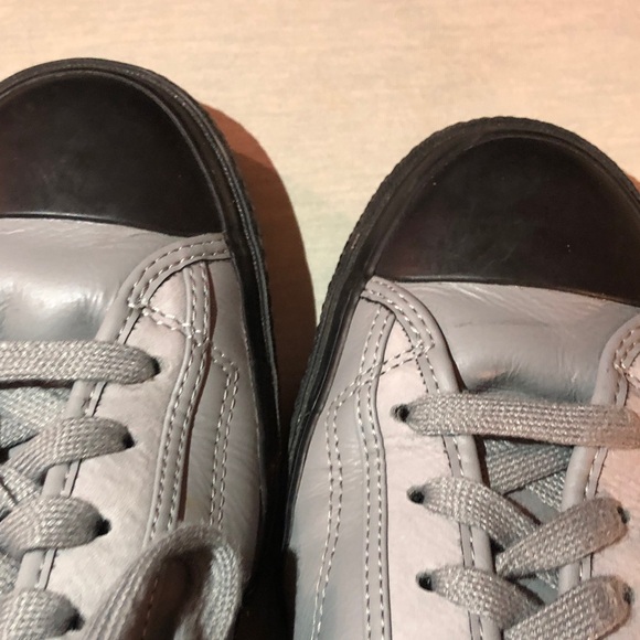 Gray and Black Converse Star Player 76 Leather Sneakers - Picture 4 of 16